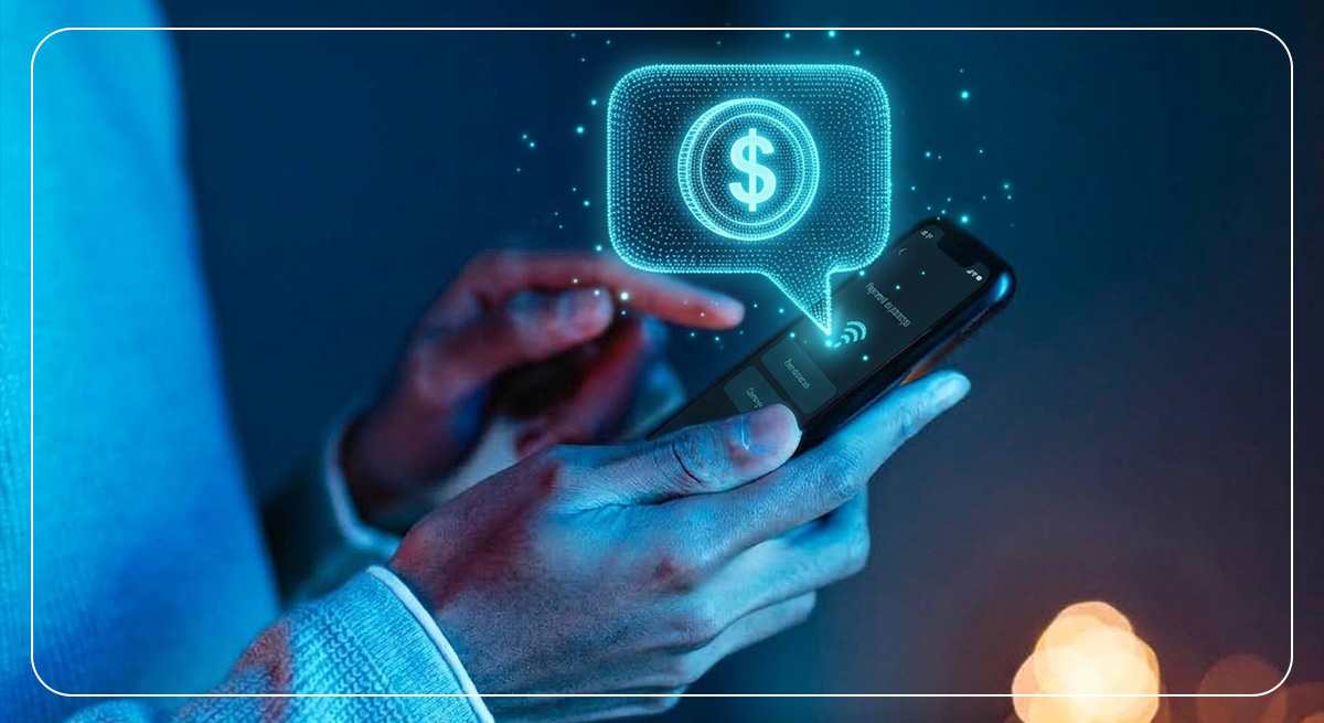 virtual mensagem de cobrança em um celular